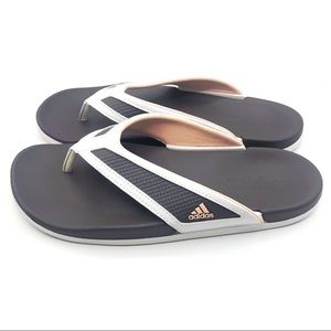 adidas gray thong flip flop